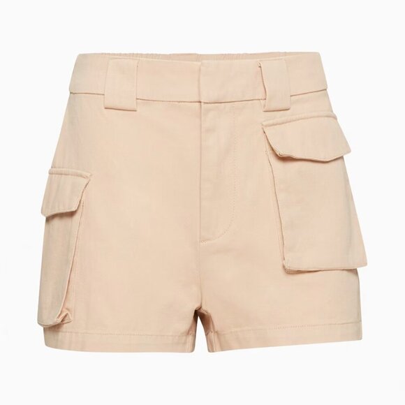 Aritzia TNA Cargo Unbelted 3" Short High-waisted Cargo Shorts Flax Beige Women M - Picture 3 of 11